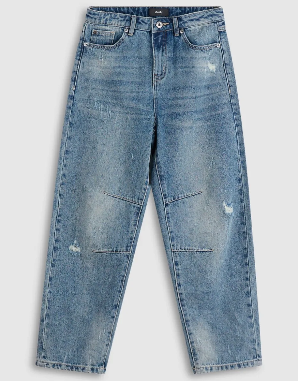 Destroyed Balloon Fit Jeans Donkerblauw