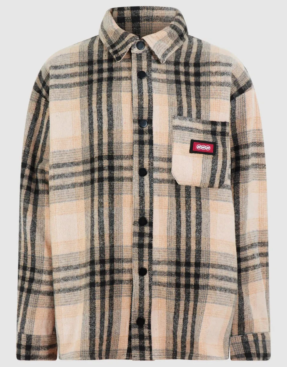 Destroyed Check Overshirt Gebroken Wit/Zwart