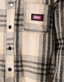 Destroyed Check Overshirt Gebroken Wit/Zwart