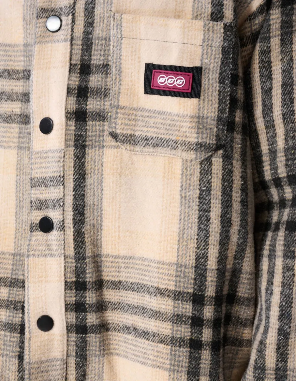 Destroyed Check Overshirt Gebroken Wit/Zwart