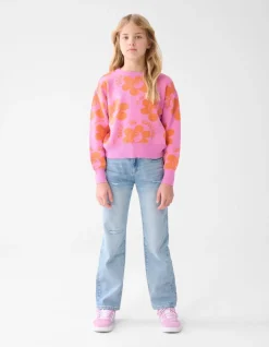 Destroyed Straight Fit Jeans Lichtblauw