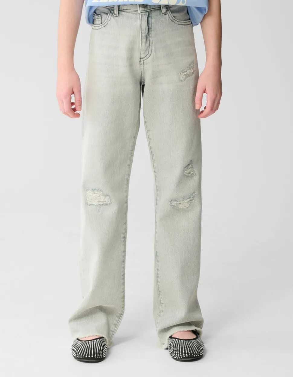 Destroy Straight Fit Jeans Lichtgrijs