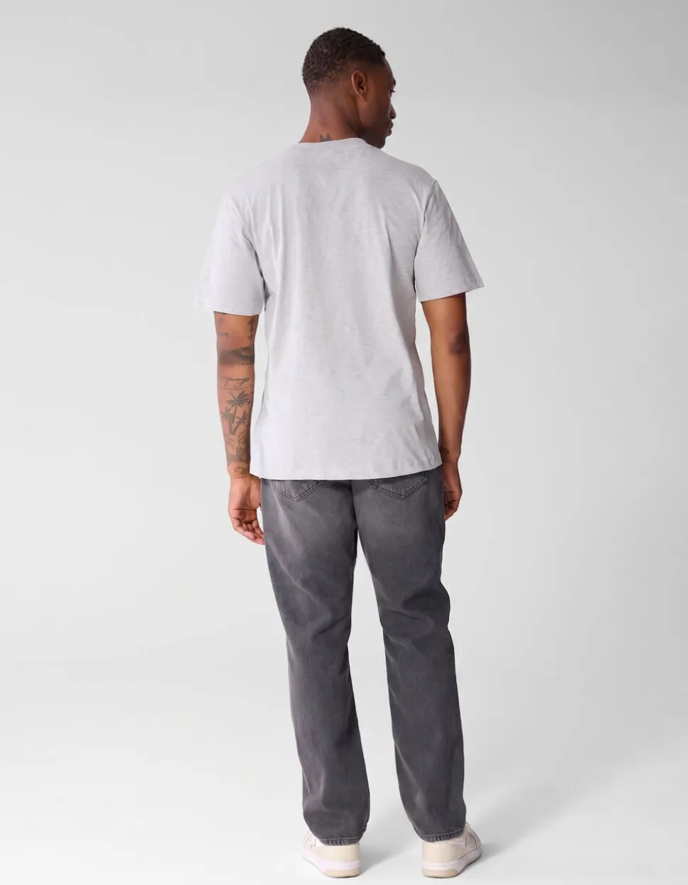 Diagonal T-shirt Lichtgrijs