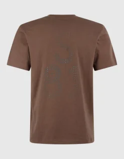 Dotted Artwork T-shirt Donkerbruin