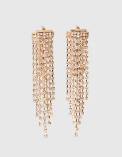 Double Layer Strass Oorbellen Goud