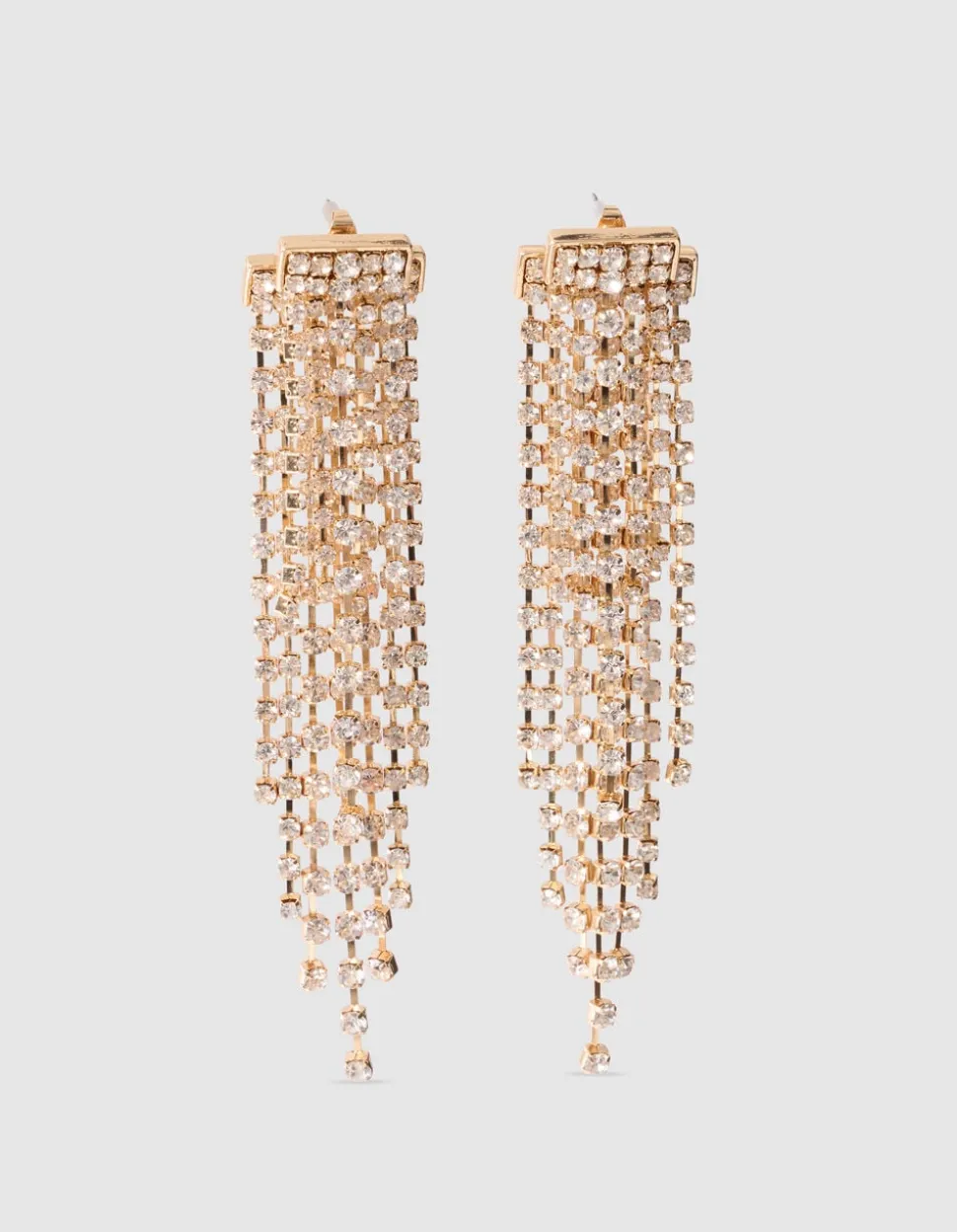 Double Layer Strass Oorbellen Goud