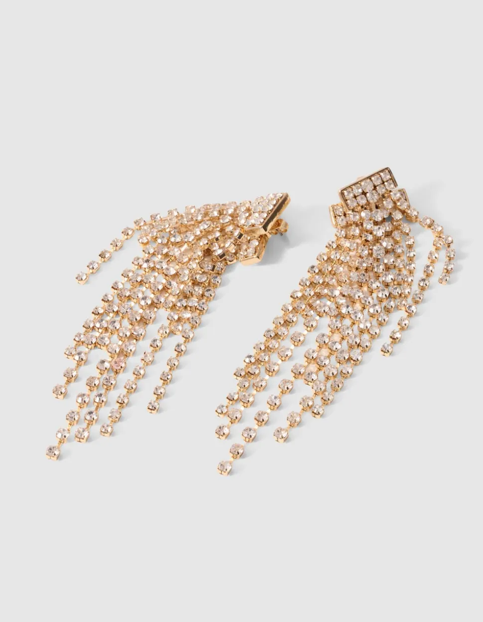 Double Layer Strass Oorbellen Goud