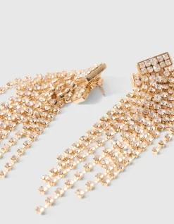 Double Layer Strass Oorbellen Goud