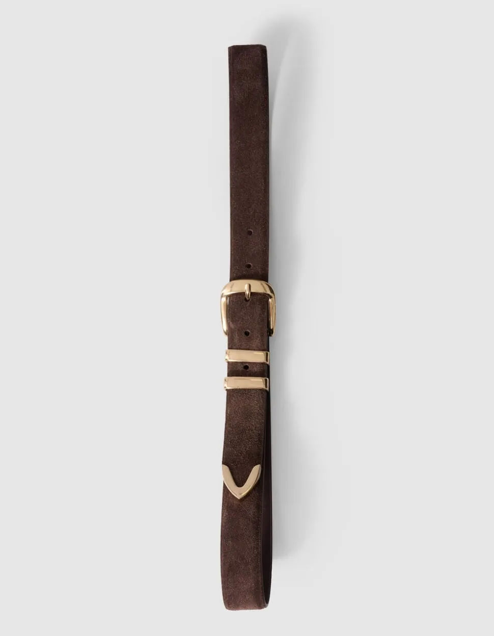 Double Metal Suède Riem Donkerbruin