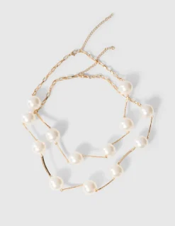 Double Pearl Ketting Goud
