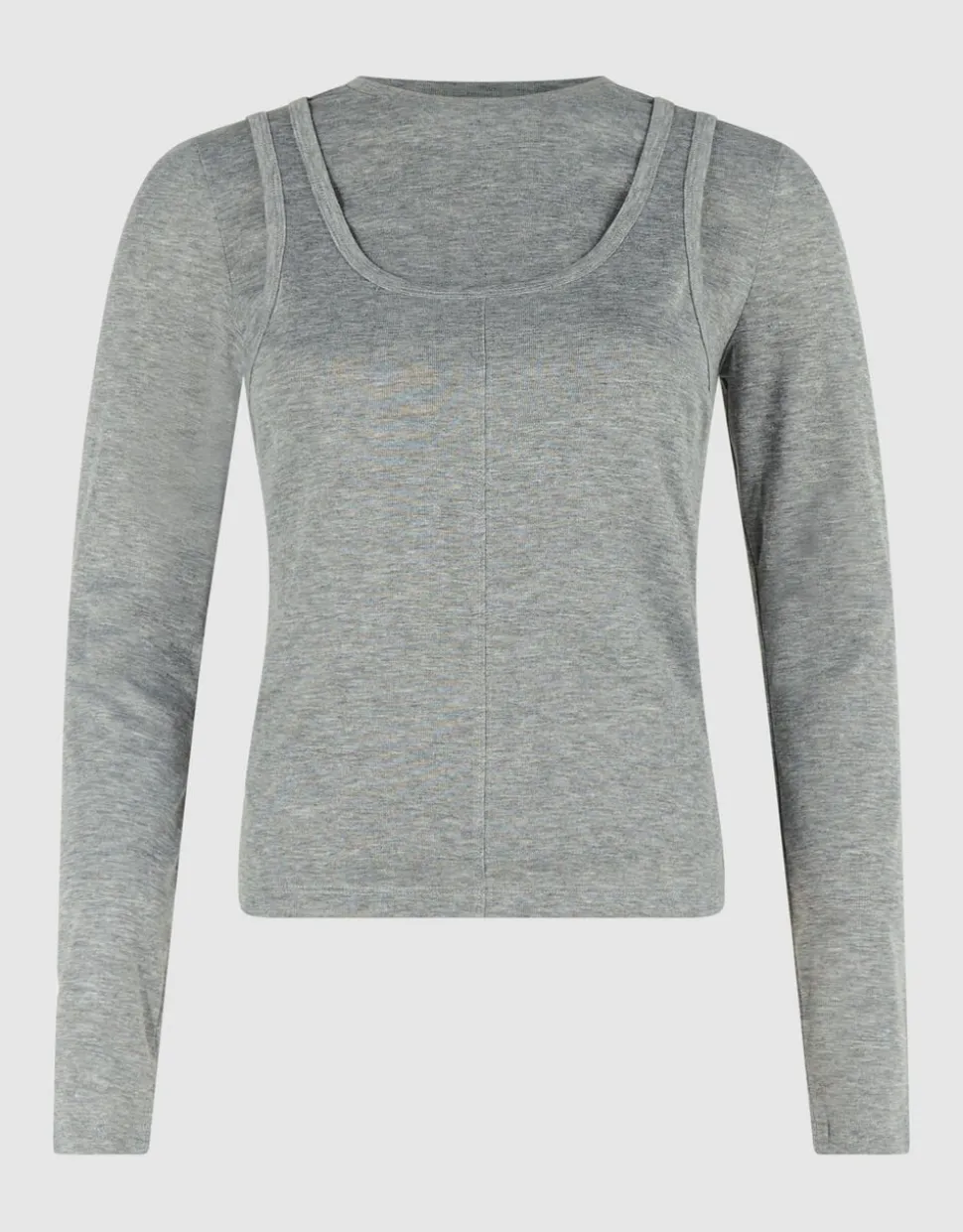 Double Singlet Top Grijs