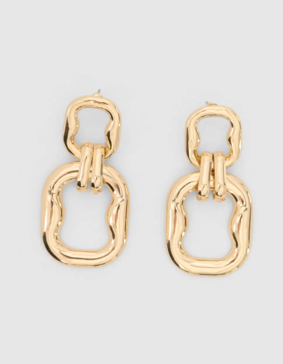 Double Squared Oorbellen Goud