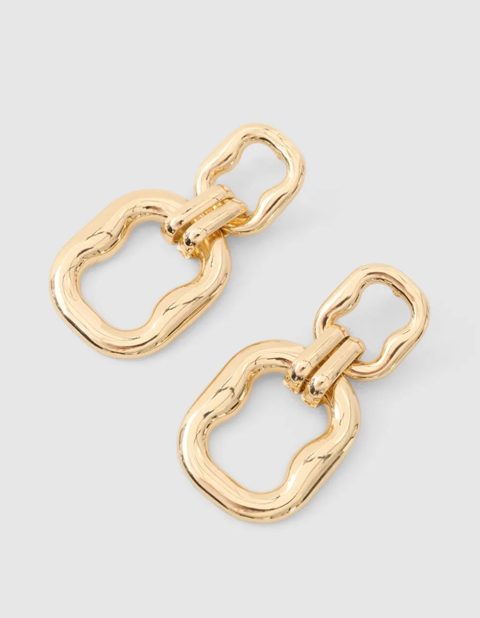 Double Squared Oorbellen Goud