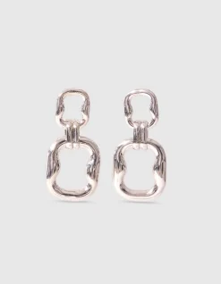 Double Squared Oorbellen Zilver