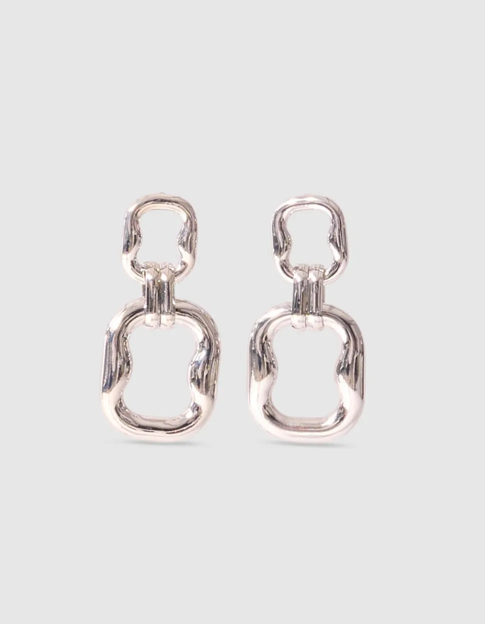 Double Squared Oorbellen Zilver