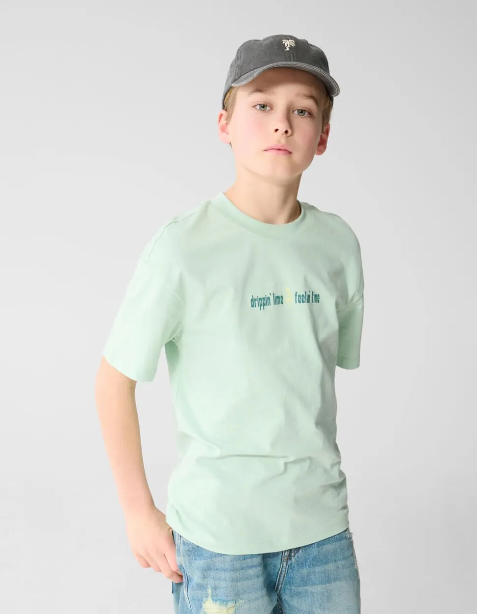 Dripping Artwork T-shirt Lichtgroen