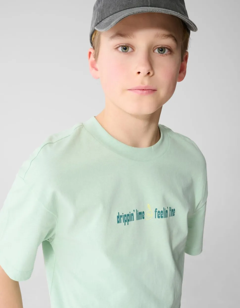 Dripping Artwork T-shirt Lichtgroen