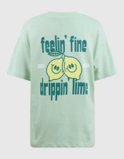 Dripping Artwork T-shirt Lichtgroen