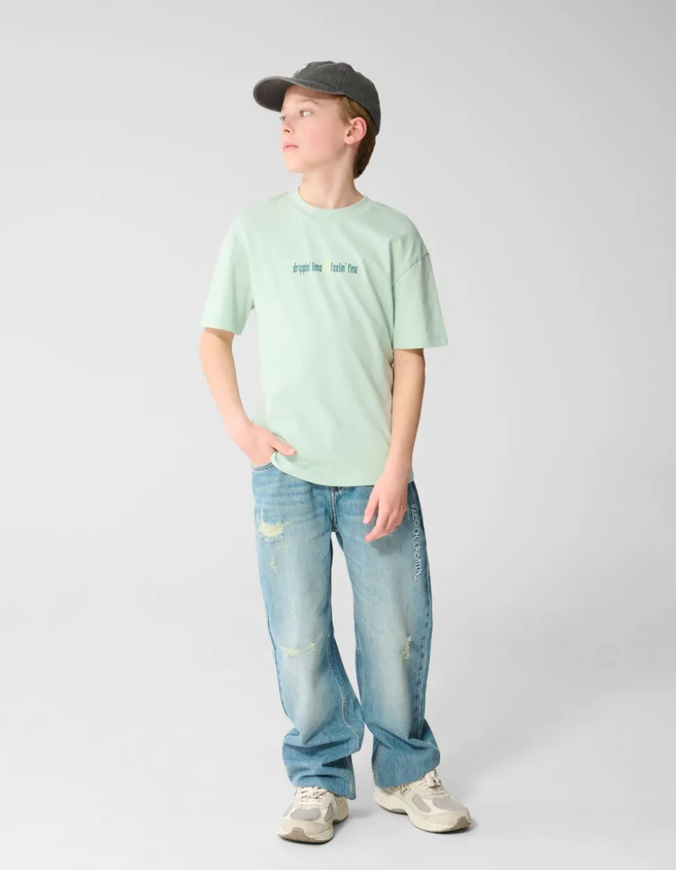 Dripping Artwork T-shirt Lichtgroen