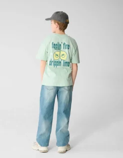 Dripping Artwork T-shirt Lichtgroen