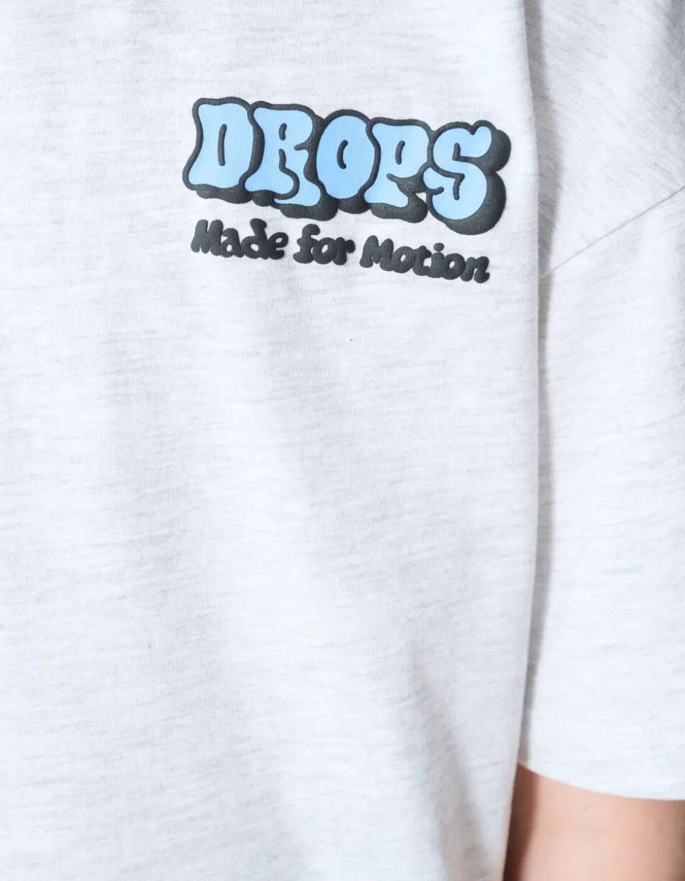 Drops Artwork T-shirt Lichtgrijs