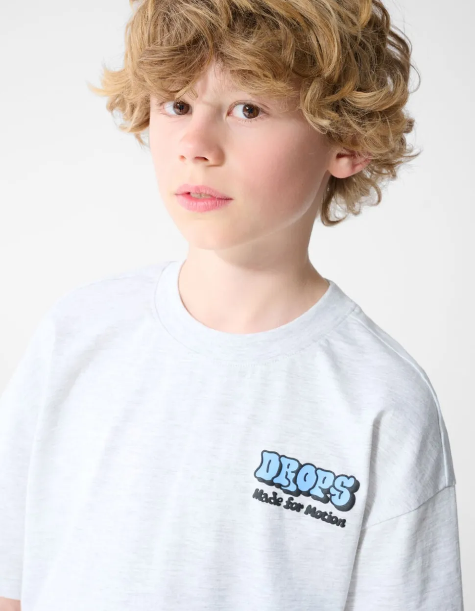 Drops Artwork T-shirt Lichtgrijs
