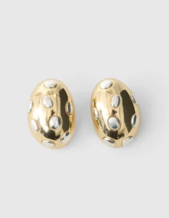 Egg Oorbellen Goud/Zilver