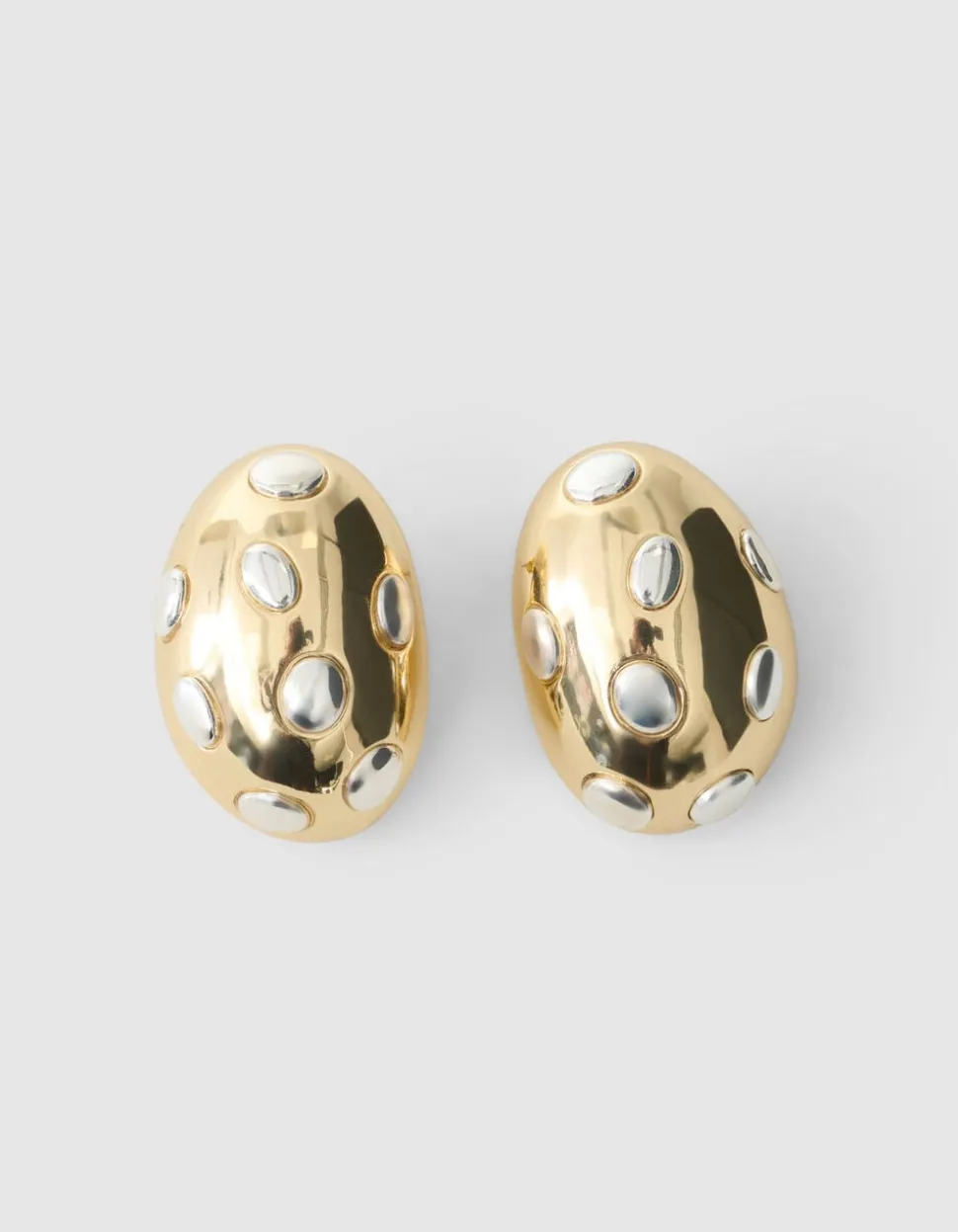 Egg Oorbellen Goud/Zilver