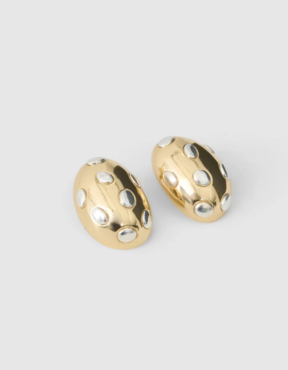 Egg Oorbellen Goud/Zilver