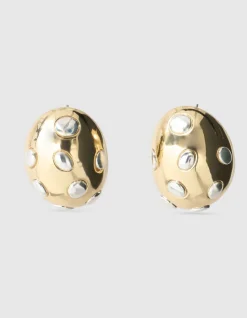 Egg Oorbellen Goud/Zilver