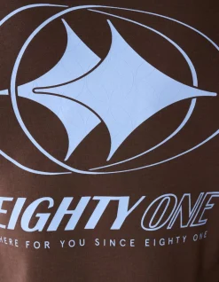 Eighty One Artwork T-shirt Donkerbruin