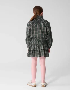 Embellished Check Bomber Donkergroen
