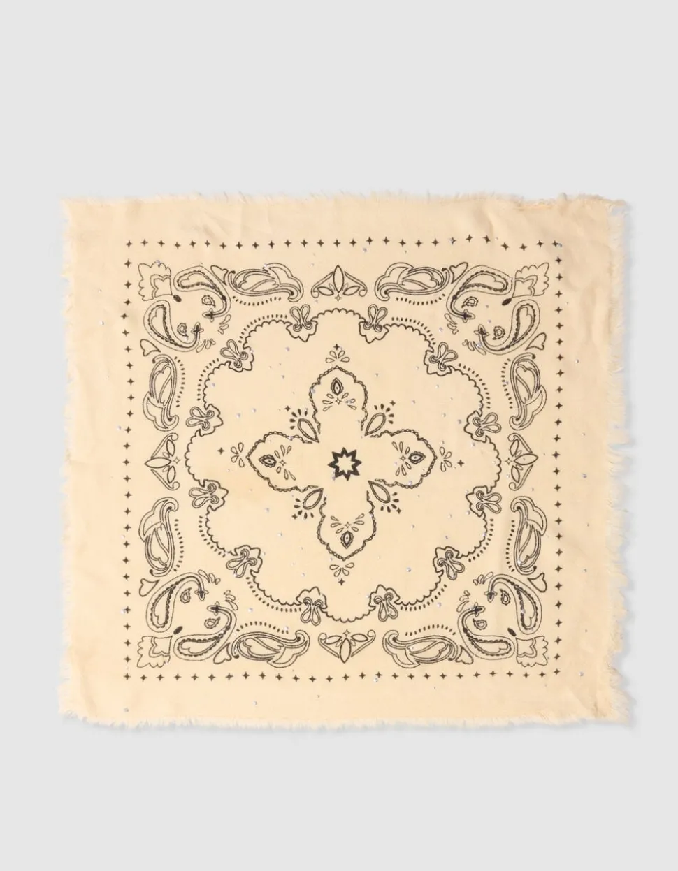Embellished Paisley Sjaal Gebroken Wit