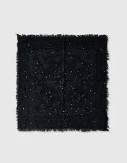 Embellished Paisley Sjaal Zwart