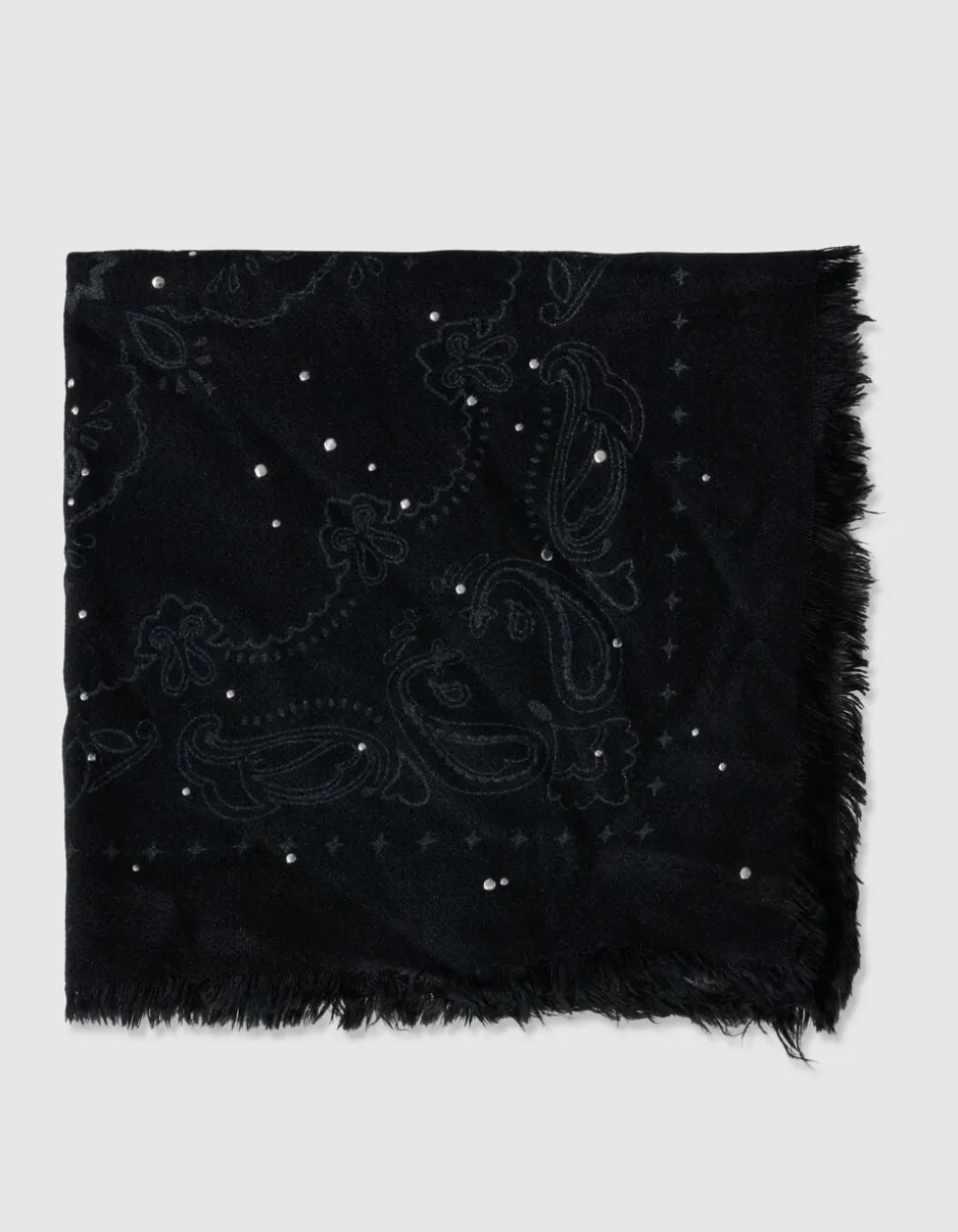 Embellished Paisley Sjaal Zwart