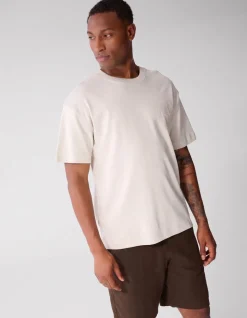 Embroidery Logo T-shirt Beige