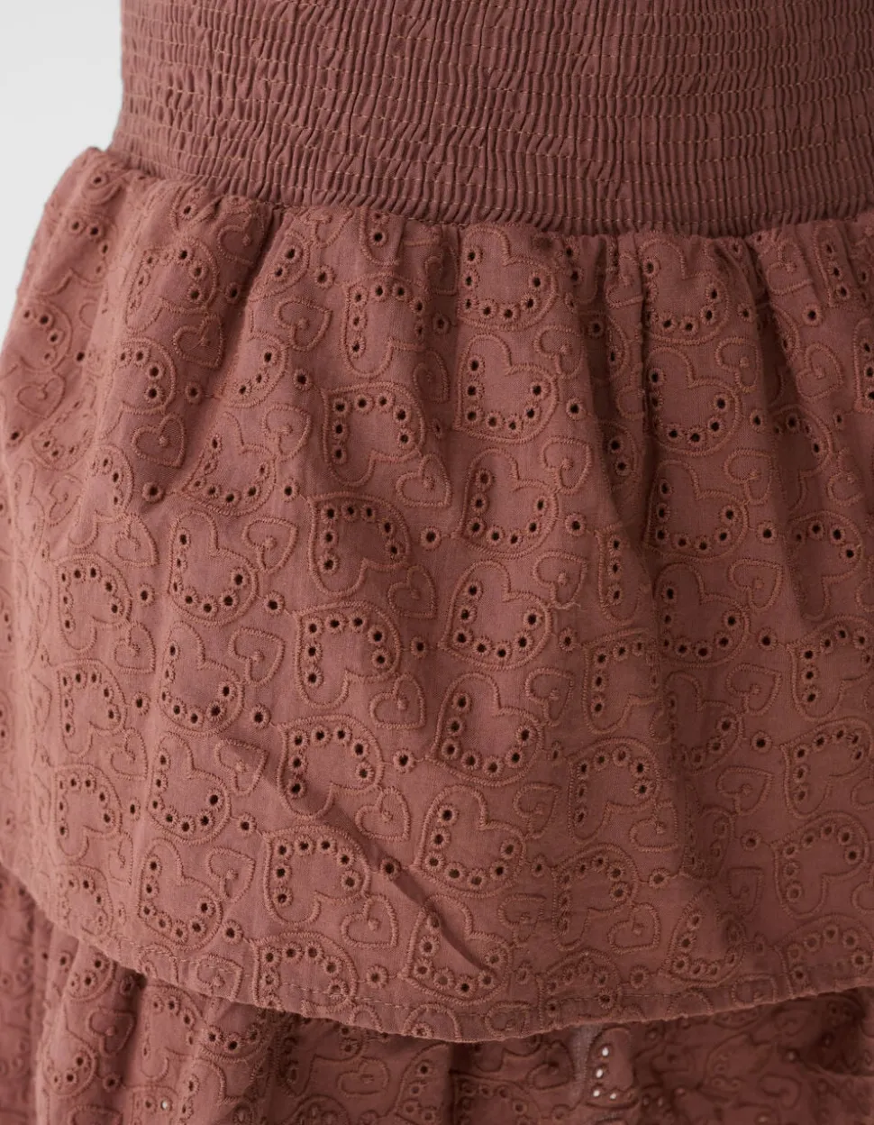 Embroidery Mini Rok Bruin