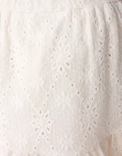 Embroidery Ruffle Skort Wit