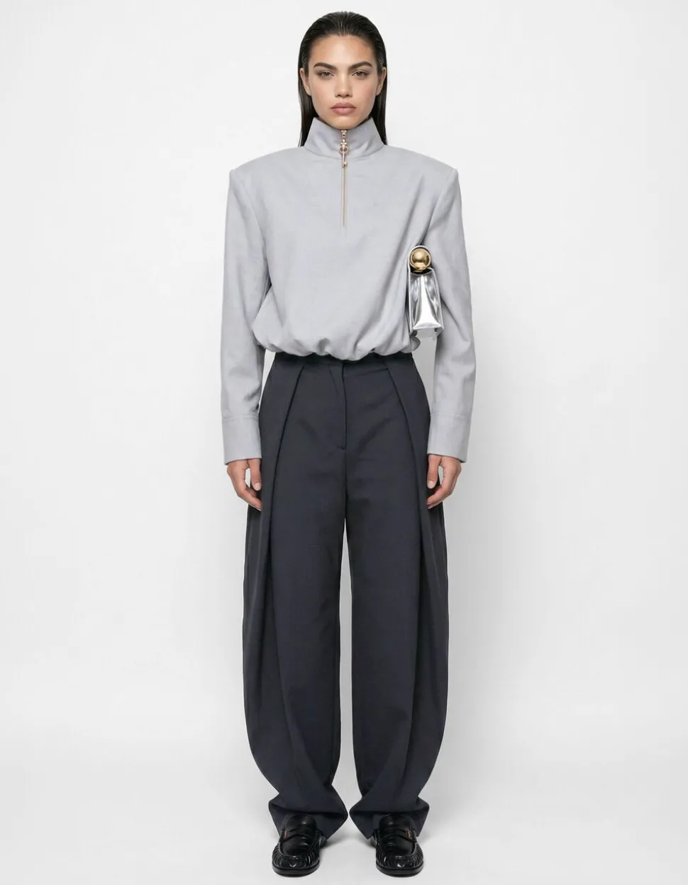 Extreme Pleat Barrel Fit Pantalon Zwart