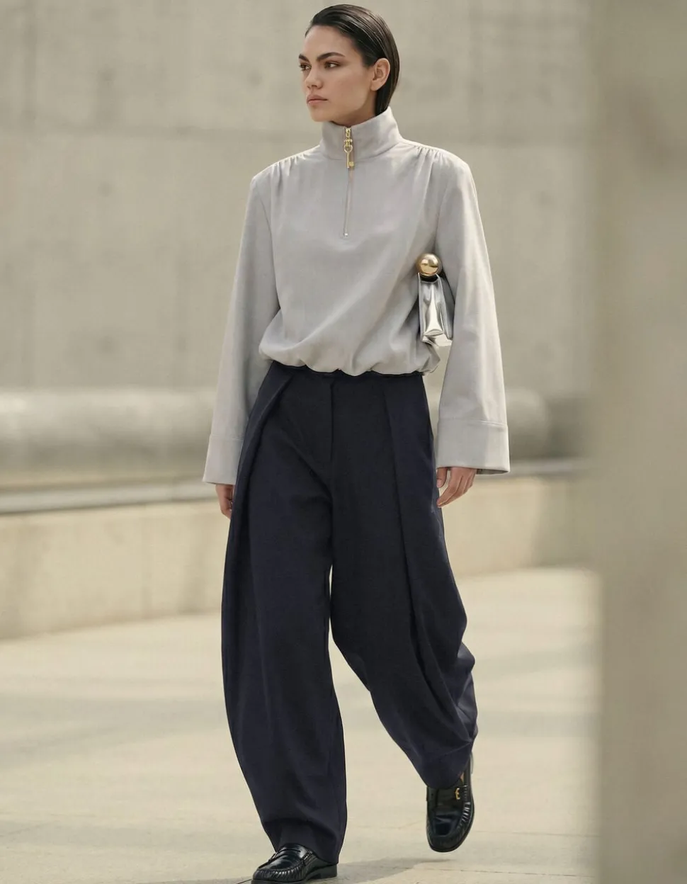 Extreme Pleat Barrel Fit Pantalon Zwart
