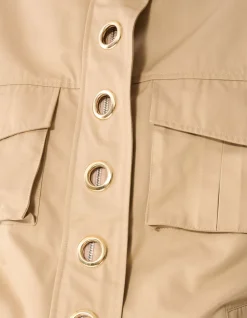 Eyelet Sleeveless Jack Camel