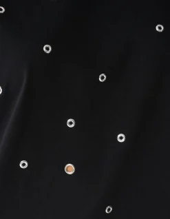 Eyelet T-shirt Zwart
