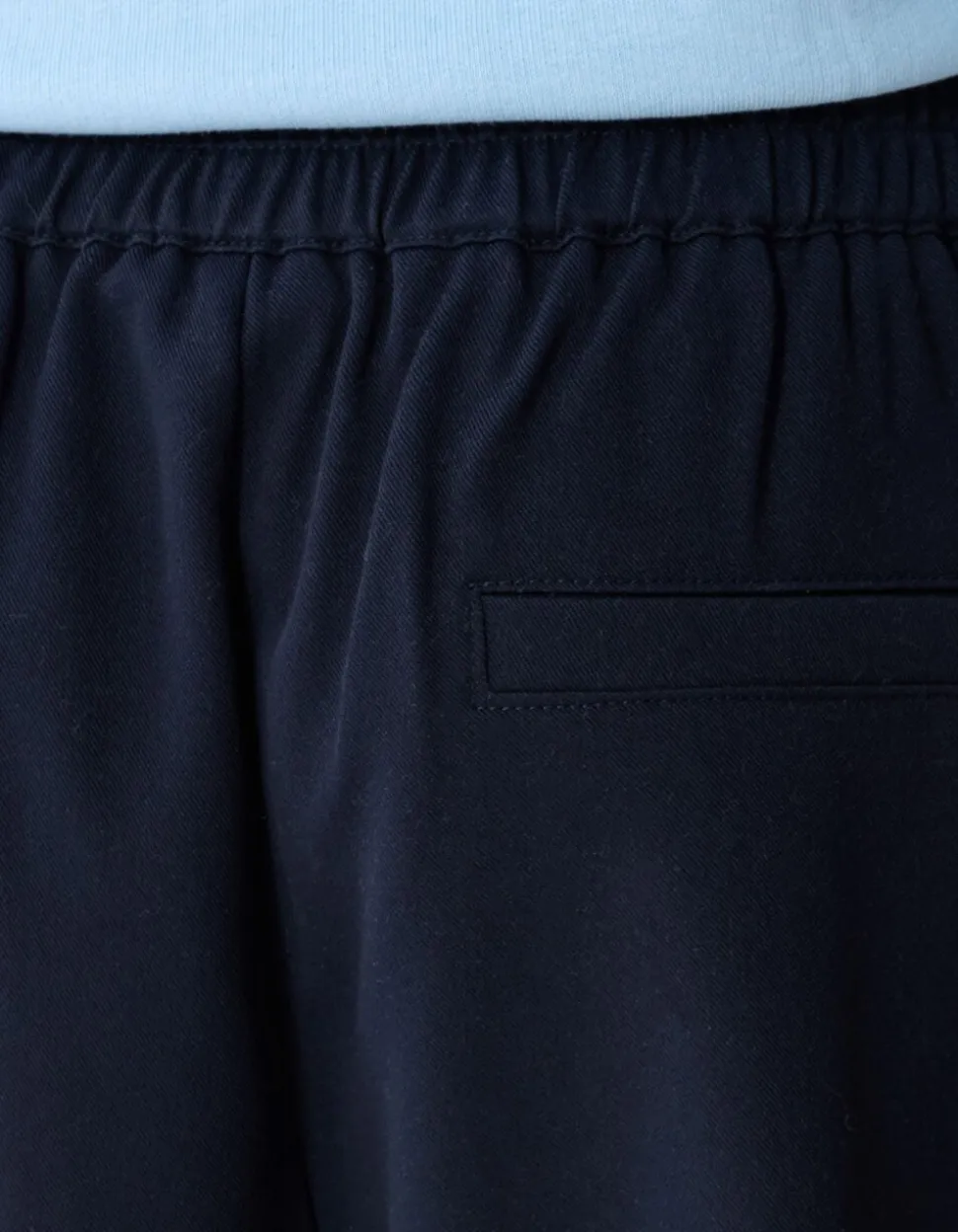 Eyelet Wide Leg Pantalon Donkerblauw