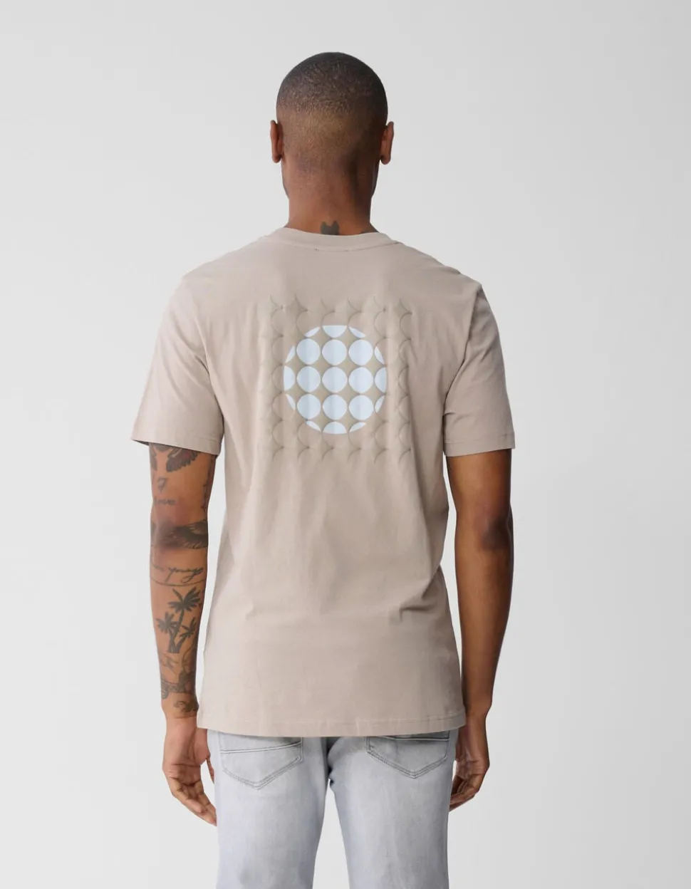 Fading Circle Artwork T-shirt Lichtbruin