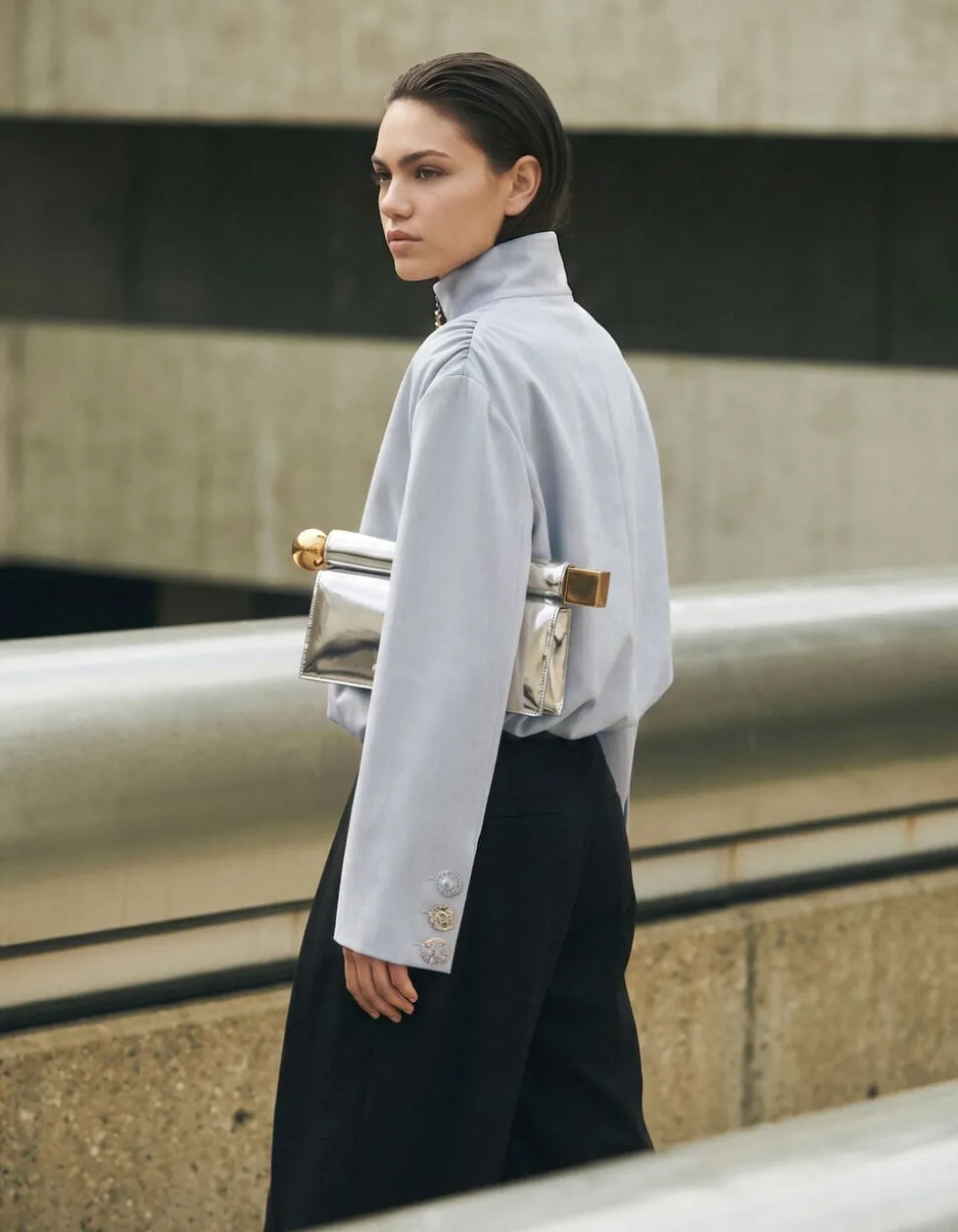 Fancy Button Blouse Lichtgrijs