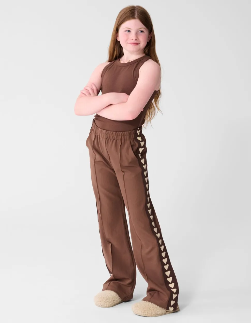 Fancy Tape Wide Leg Broek Bruin