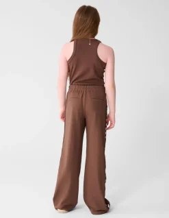 Fancy Tape Wide Leg Broek Bruin