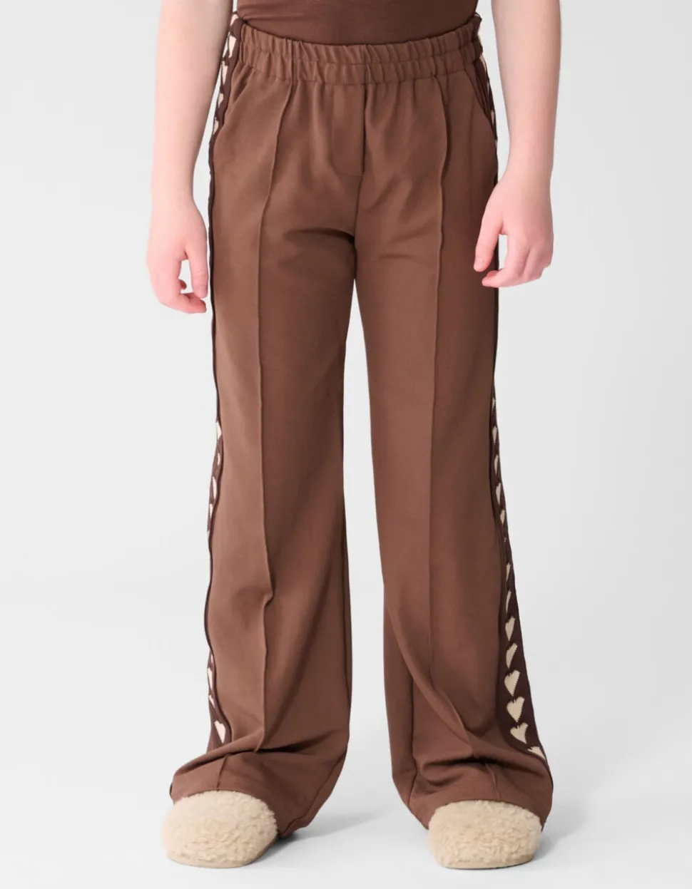 Fancy Tape Wide Leg Broek Bruin