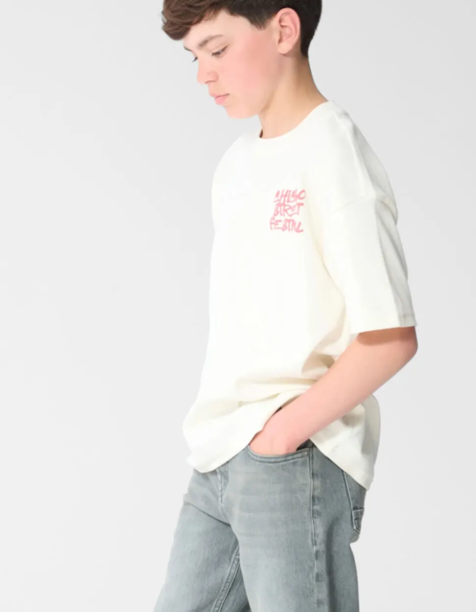 Festival Artwork T-shirt Gebroken Wit
