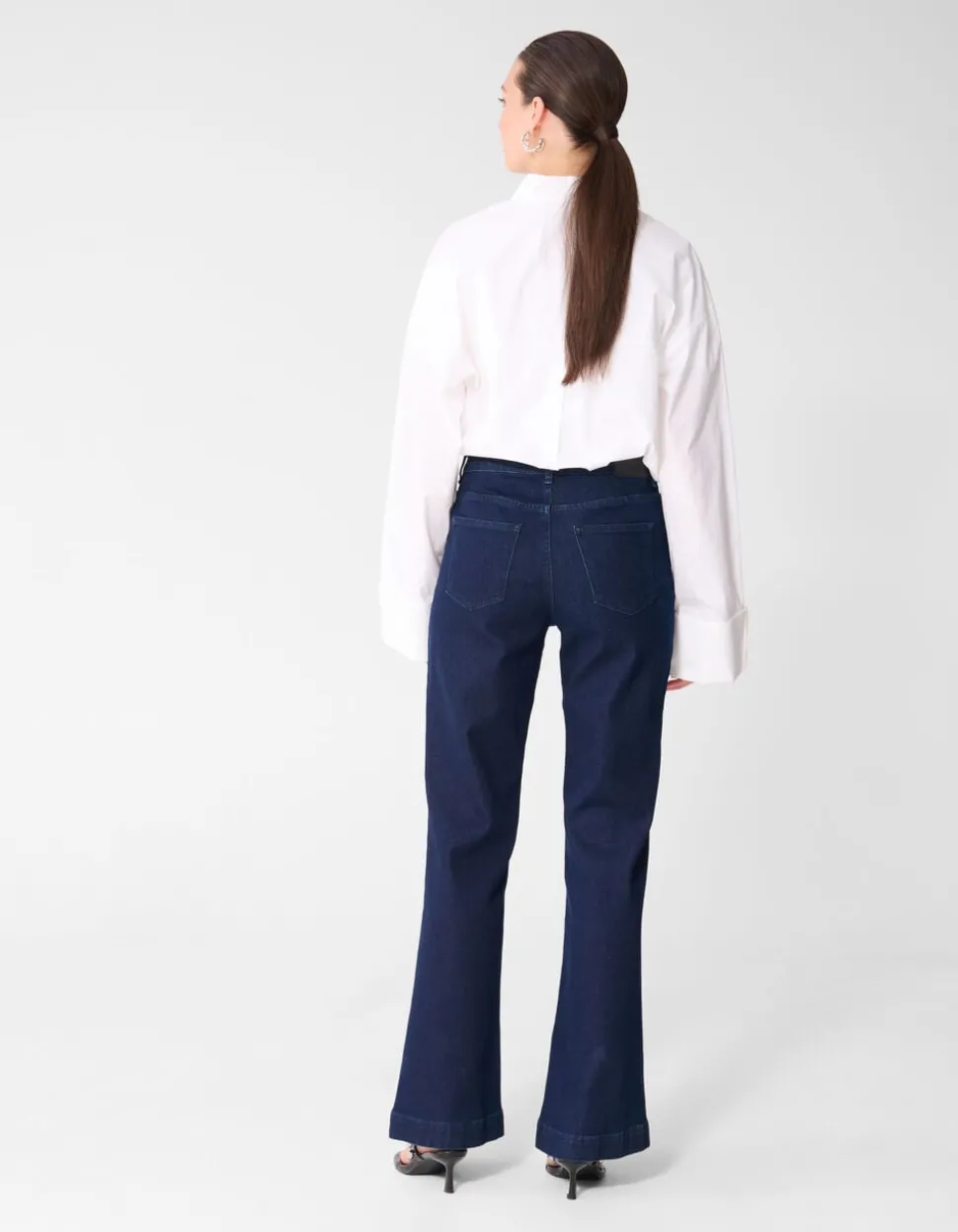 Flared Fit Jeans Donkerblauw